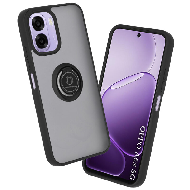 Husa Oppo A6x 5G Techsuit Glinth cu inel suport stand magnetic, negru