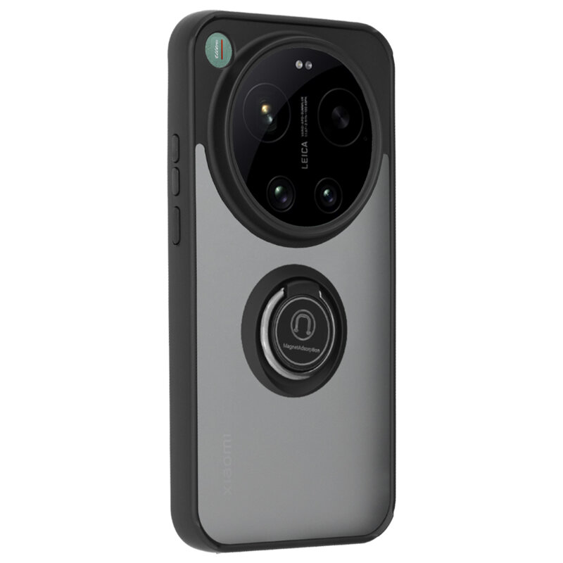 Husa Xiaomi 17 Ultra Techsuit Glinth cu inel suport stand magnetic, negru