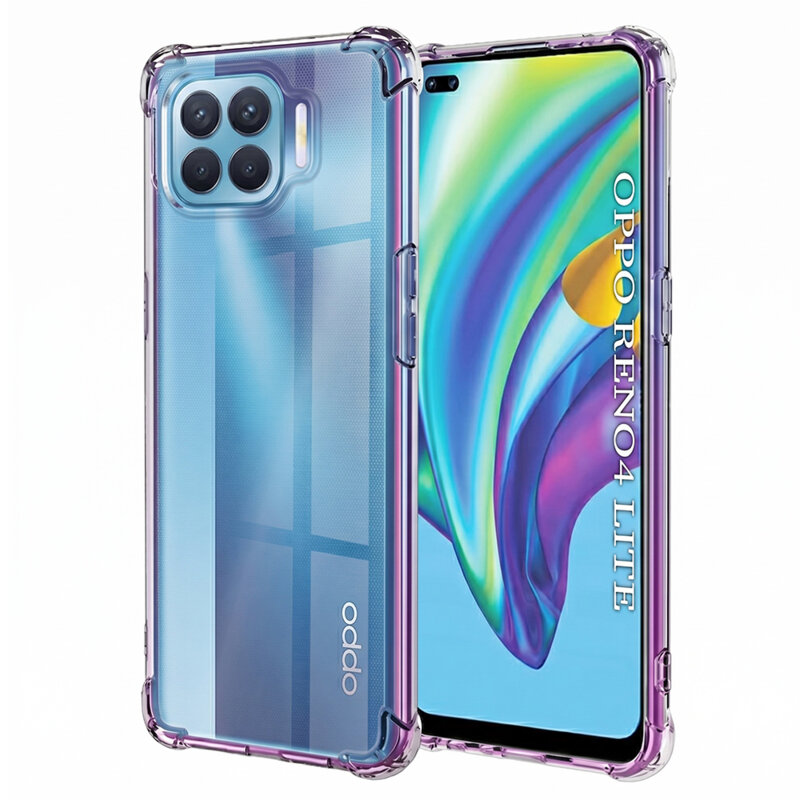 Husa Oppo Reno4 Lite Techsuit Shockproof Clear Silicone, transparenta