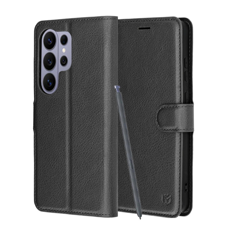 Husa Samsung Galaxy S26 Ultra Techsuit Leather Folio, negru