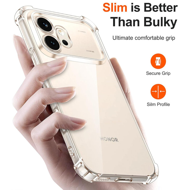 Husa Honor 600 Techsuit Shockproof Clear Silicone, transparenta