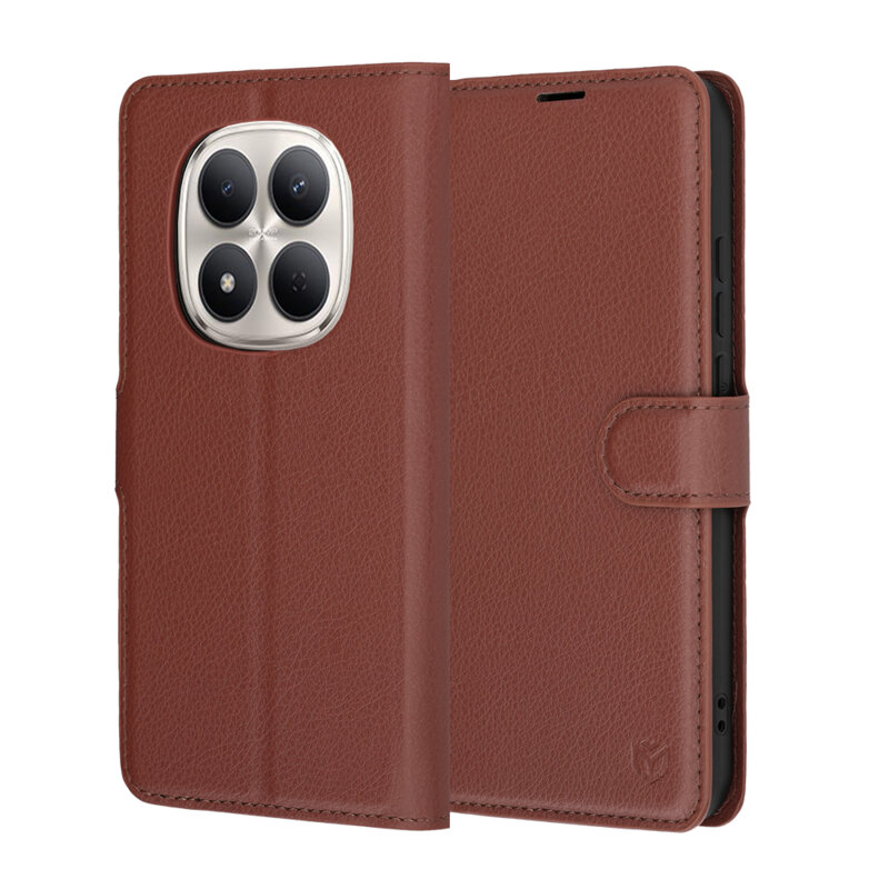 Husa Xiaomi Redmi Note 15 Pro 5G Techsuit Leather Folio, maro