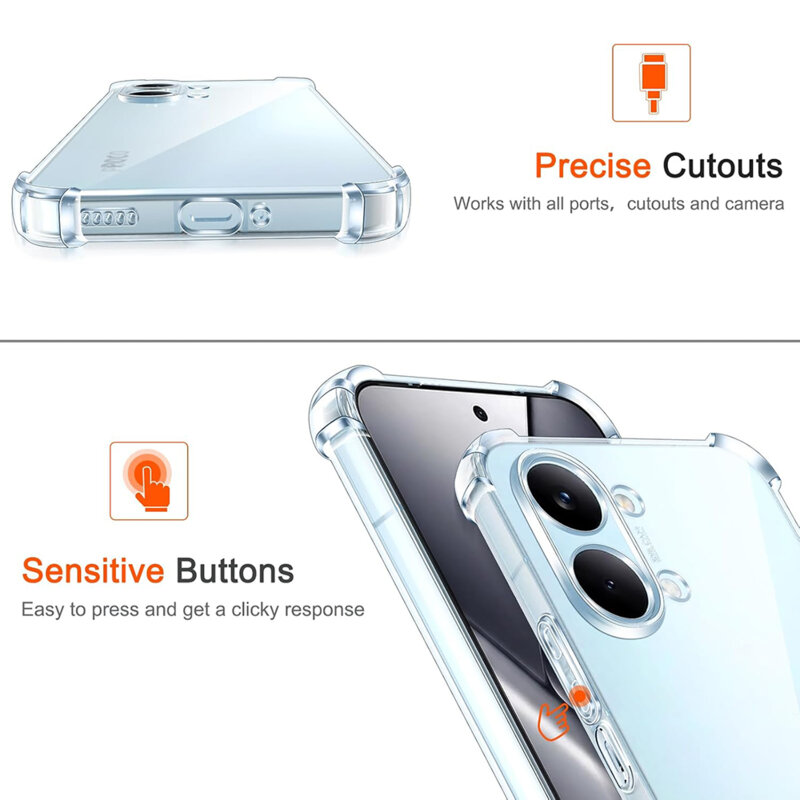 Husa Xiaomi Poco X8 Pro Max Techsuit Shockproof Clear Silicone, transparenta
