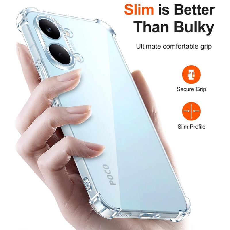 Husa Xiaomi Poco X8 Pro Max Techsuit Shockproof Clear Silicone, transparenta