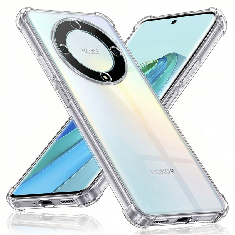 Husa Honor X9a Techsuit Shockproof Clear Silicone, transparenta