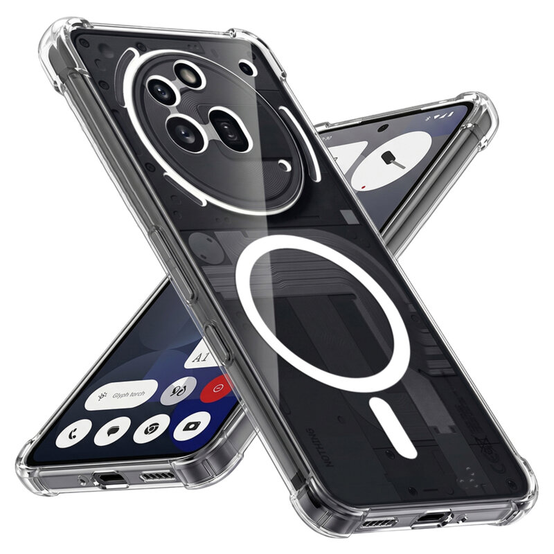 Husa Nothing Phone (3a) Pro Techsuit Shockproof Clear Silicone MagSafe, transparenta