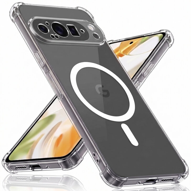 Husa Google Pixel 9 Pro Techsuit Shockproof Clear Silicone MagSafe, transparenta