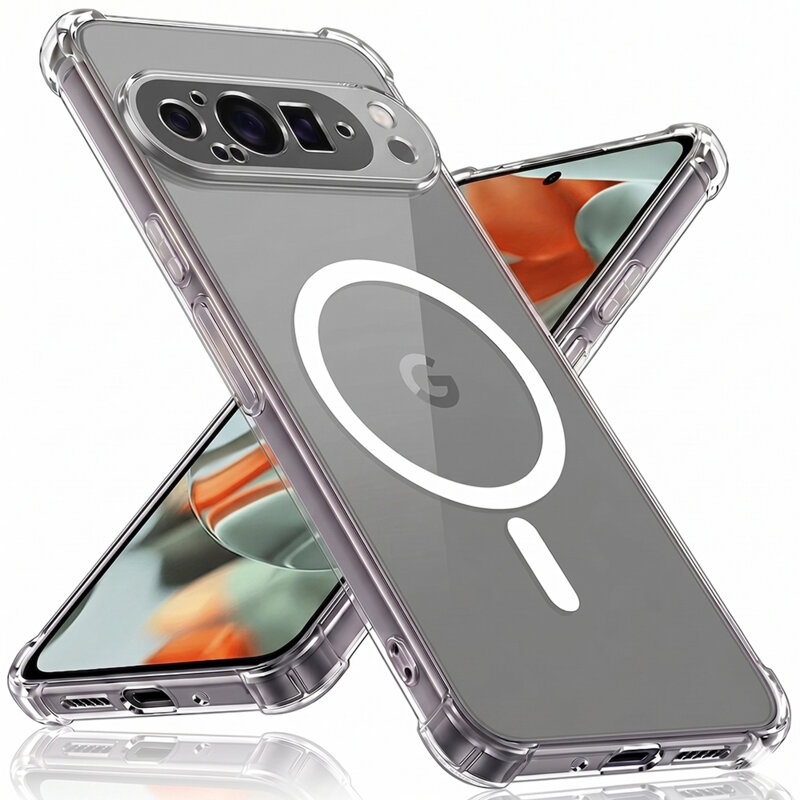 Husa Google Pixel 9 Pro XL Techsuit Shockproof Clear Silicone MagSafe, transparenta