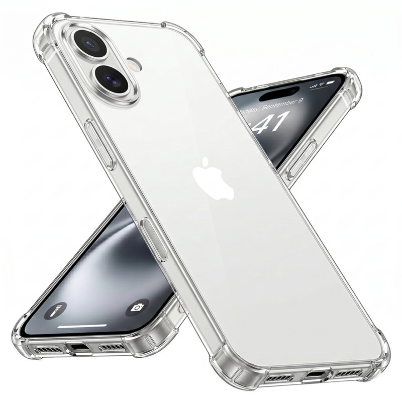 Husa iPhone 16 Plus Techsuit Shockproof Clear Silicone, transparenta