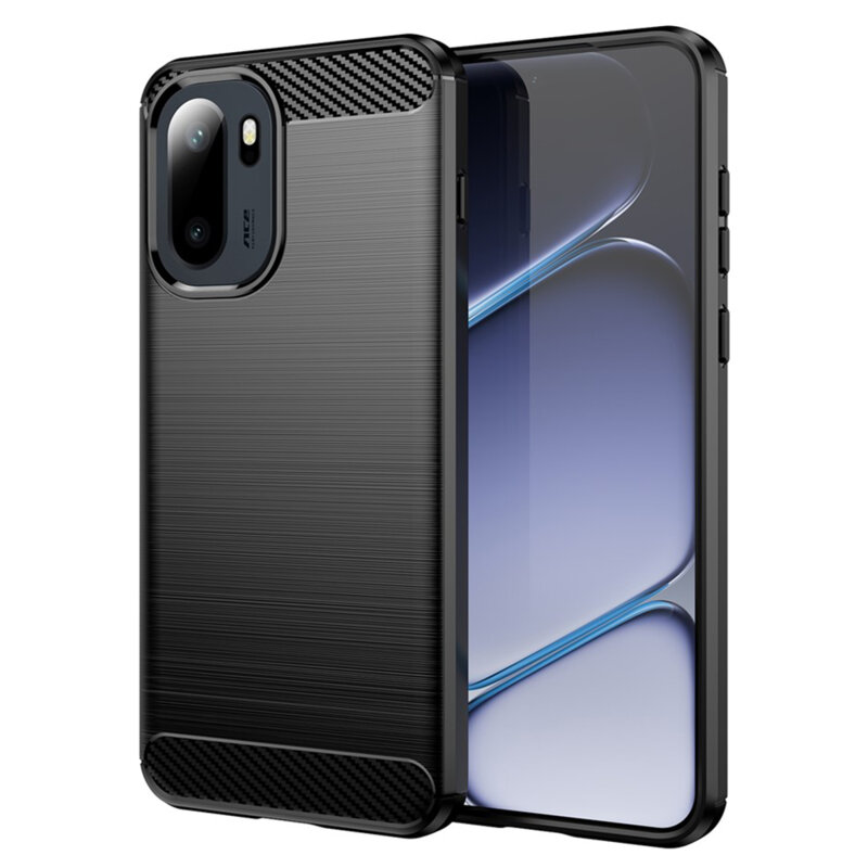 Husa OnePlus 15R Techsuit Carbon Silicone, negru