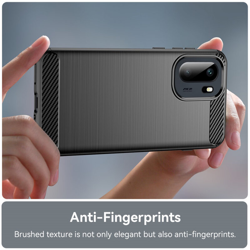 Husa OnePlus 15R Techsuit Carbon Silicone, negru