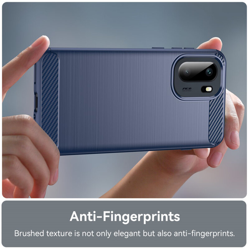 Husa OnePlus 15R Techsuit Carbon Silicone, albastru