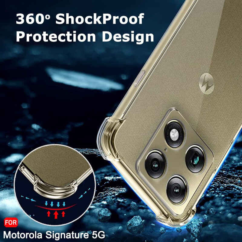 Husa Motorola Signature Techsuit Shockproof Clear Silicone, transparenta