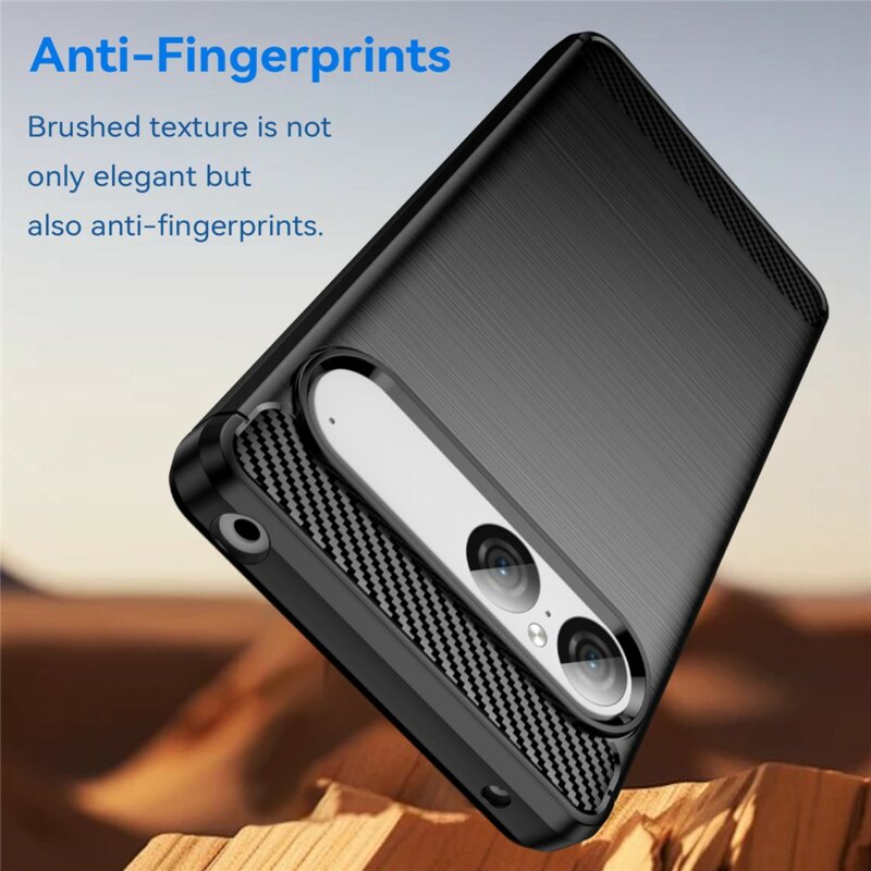 Husa Sony Xperia 10 VII Techsuit Carbon Silicone, negru