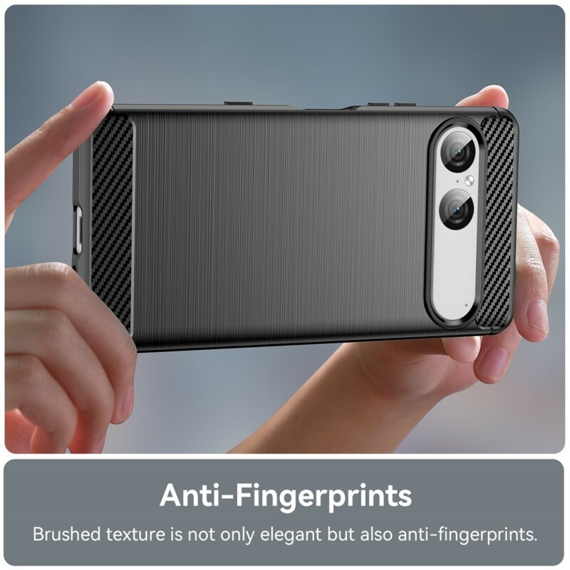 Husa Sony Xperia 10 VII Techsuit Carbon Silicone, negru