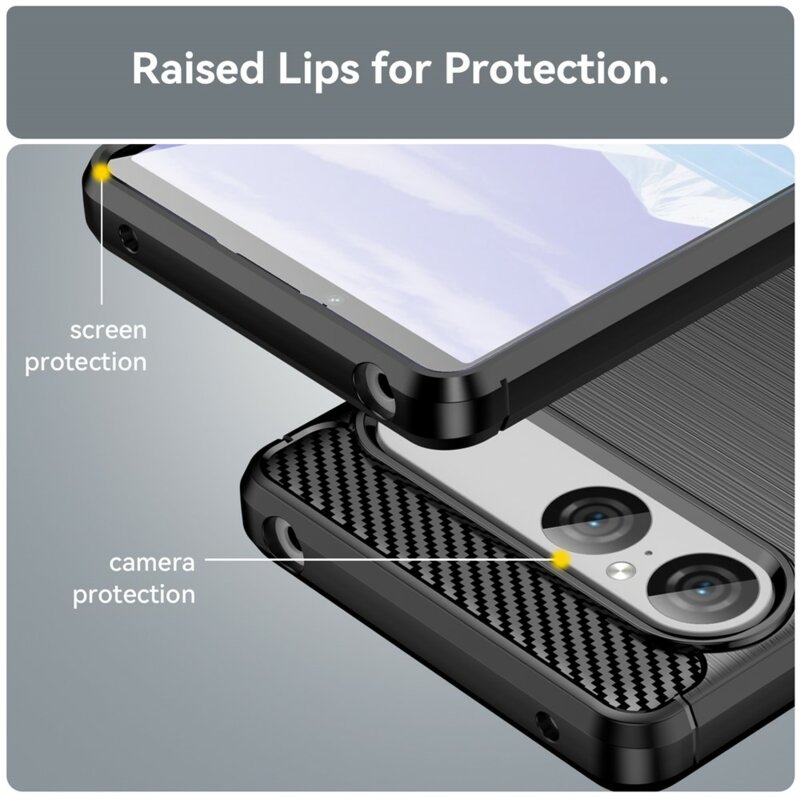 Husa Sony Xperia 10 VII Techsuit Carbon Silicone, negru
