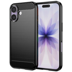Husa iPhone 17 Techsuit Carbon Silicone, negru