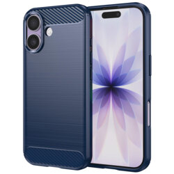 Husa iPhone 17 Techsuit Carbon Silicone, albastru