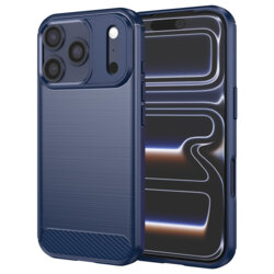 Husa iPhone 17 Pro Techsuit Carbon Silicone, albastru