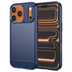 Husa iPhone 17 Pro Max Techsuit Carbon Silicone, albastru