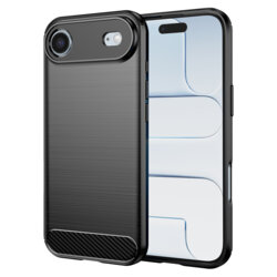 Husa iPhone 17 Air Techsuit Carbon Silicone, negru