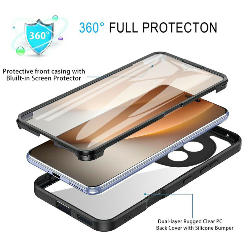 Husa 360° Honor Magic8 Pro Techsuit ColorVerse, albastru