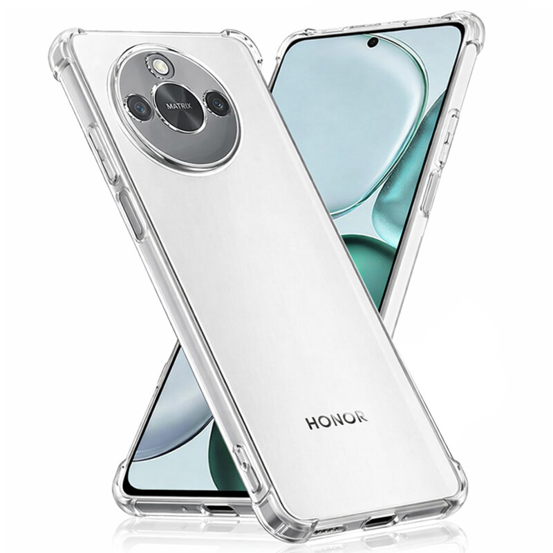 Husa Honor X9c Smart Techsuit Shockproof Clear Silicone, transparenta