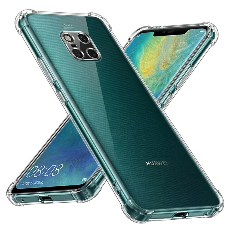 Husa Huawei Mate 20 Pro Techsuit Shockproof Clear Silicone, transparenta