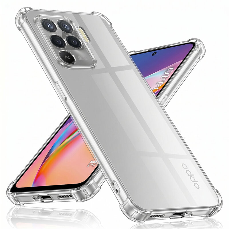 Husa Oppo Reno5 Lite Techsuit Shockproof Clear Silicone, transparenta