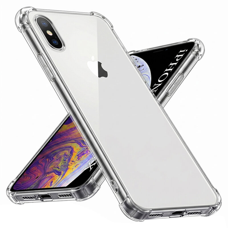 Husa iPhone XS Max Techsuit Shockproof Clear Silicone, transparenta
