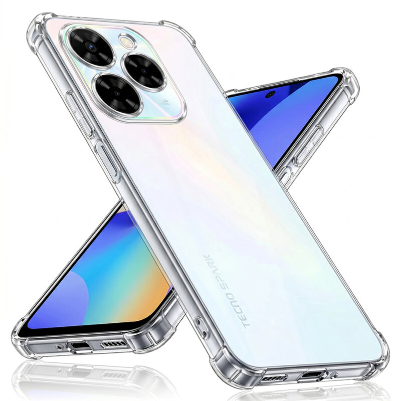 Husa Tecno Spark 20 Pro Techsuit Shockproof Clear Silicone, transparenta