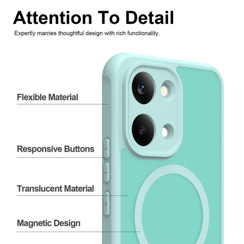 Husa Xiaomi Poco X8 Pro Max Techsuit HaloFrost II MagSafe, verde menta