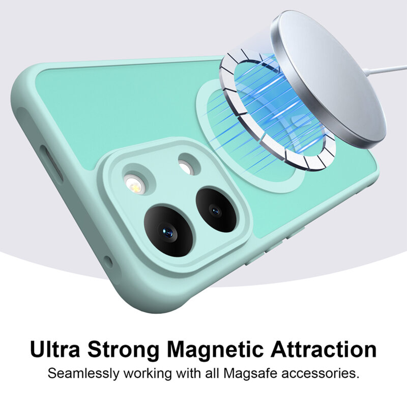 Husa Xiaomi Poco X8 Pro Max Techsuit HaloFrost II MagSafe, verde menta