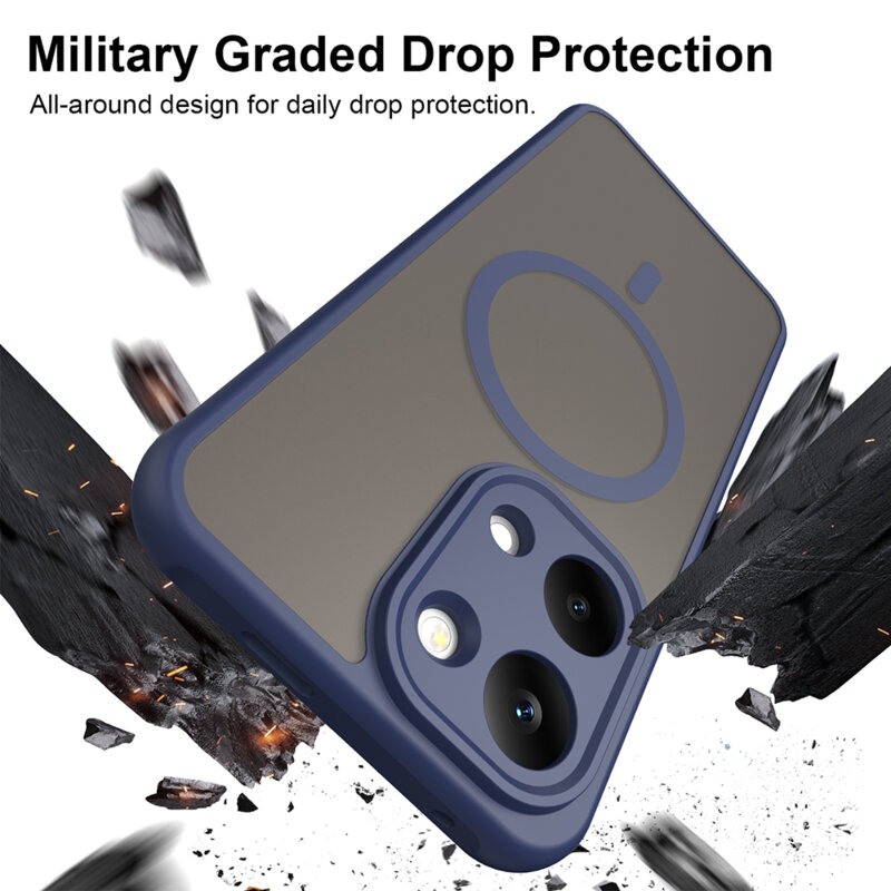 Husa Xiaomi Poco X8 Pro Max Techsuit HaloFrost II MagSafe, bleumarin