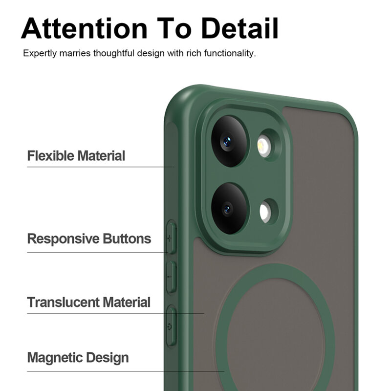 Husa Xiaomi Poco X8 Pro Max Techsuit HaloFrost II MagSafe, verde