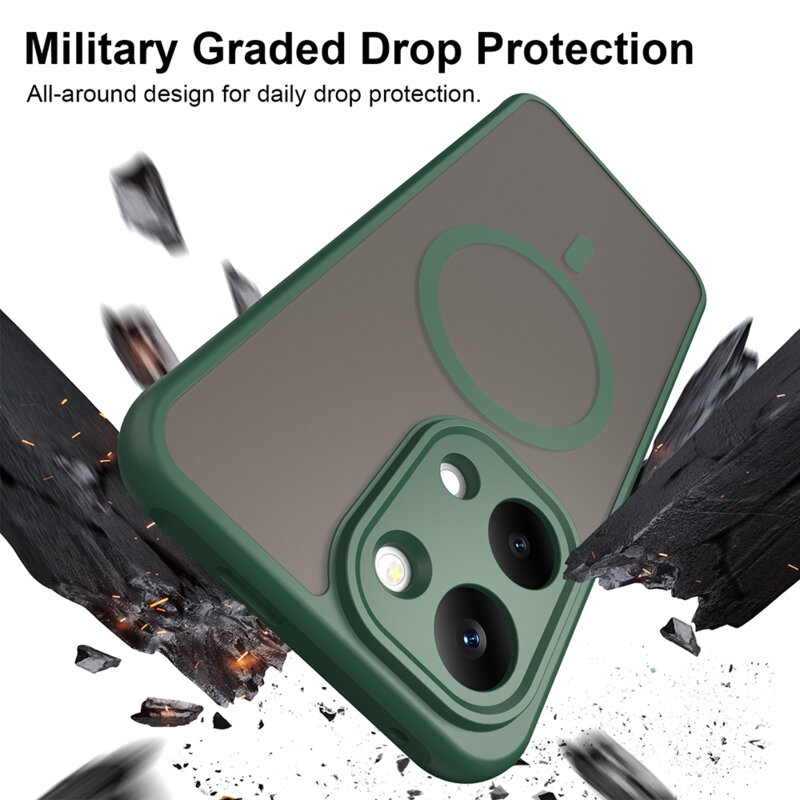 Husa Xiaomi Poco X8 Pro Max Techsuit HaloFrost II MagSafe, verde