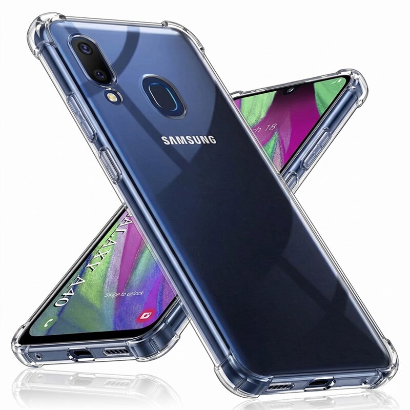 Husa Samsung Galaxy A40 Techsuit Shockproof Clear Silicone, transparenta