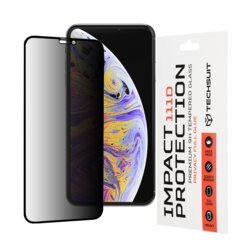 Folie sticla iPhone XS Max Techsuit 111D Privacy Full Glue, negru