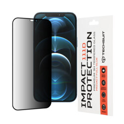 Folie sticla iPhone 12 Pro Max Techsuit 111D Privacy Full Glue, negru