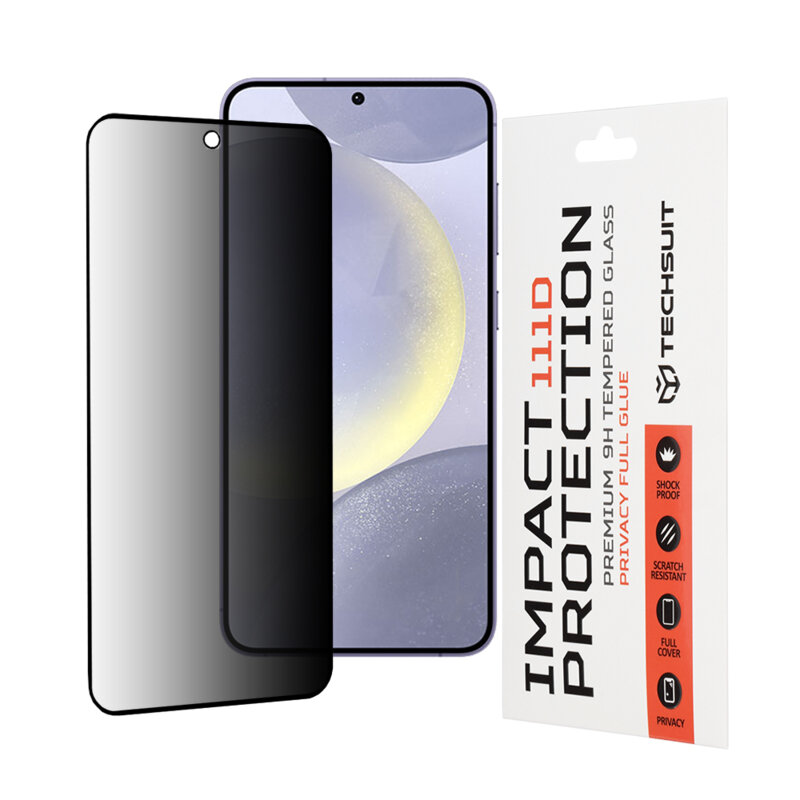 Folie sticla Samsung Galaxy S24 Plus Techsuit 111D Privacy Full Glue, negru