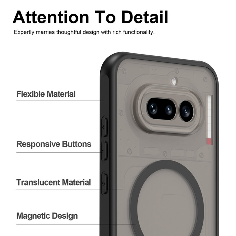 Husa Nothing Phone (4a) Techsuit HaloFrost II MagSafe, negru