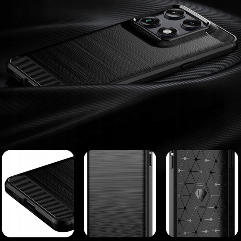 Husa Motorola Signature Techsuit Carbon Silicone, negru