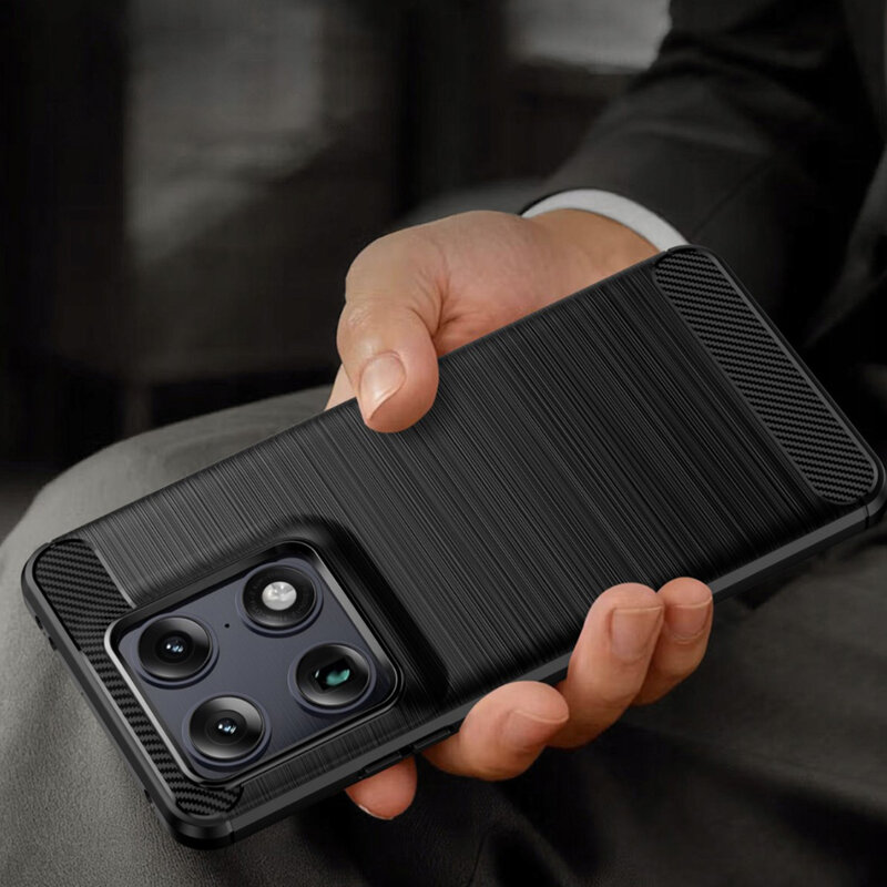 Husa Motorola Signature Techsuit Carbon Silicone, negru