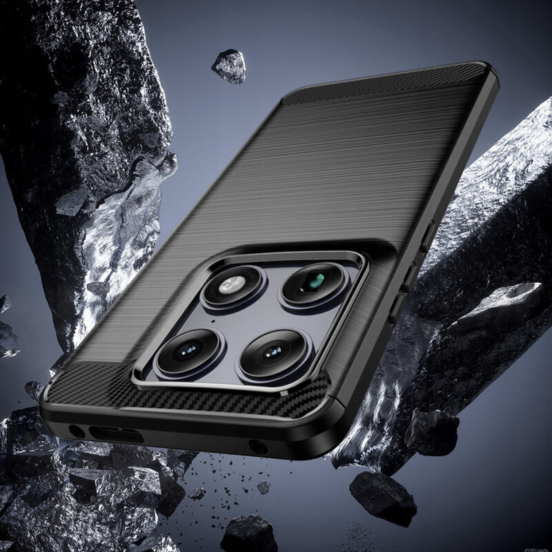 Husa Motorola Signature Techsuit Carbon Silicone, negru