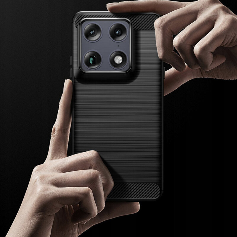 Husa Motorola Signature Techsuit Carbon Silicone, negru