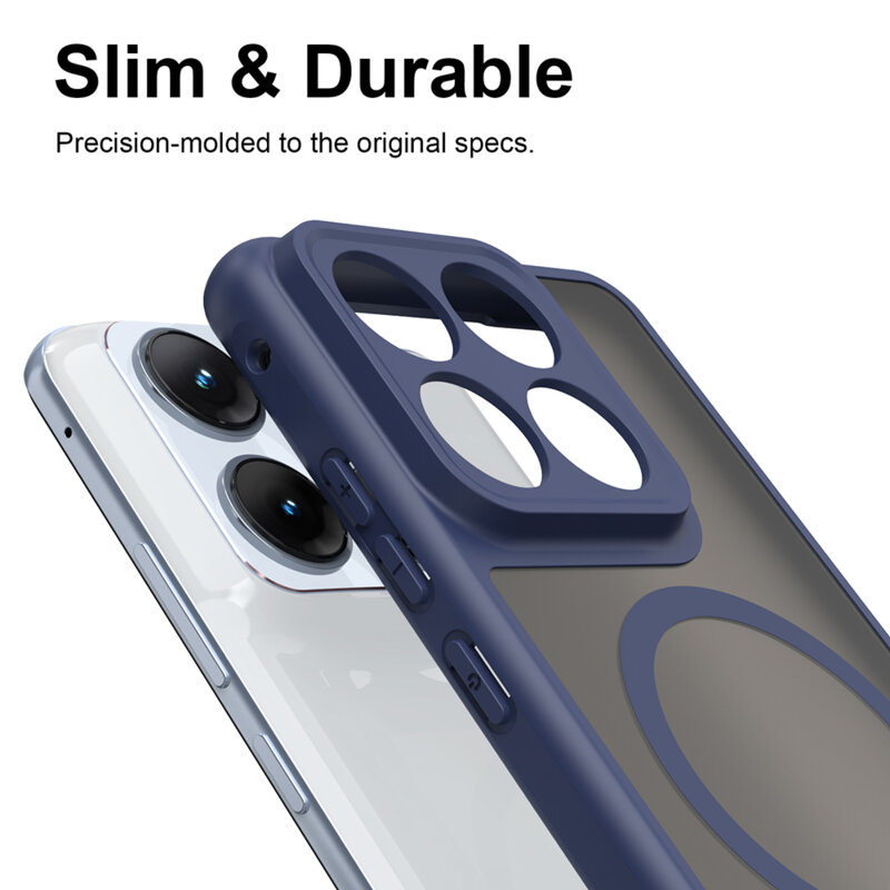 Husa Motorola Edge 70 Fusion Techsuit HaloFrost II MagSafe, bleumarin