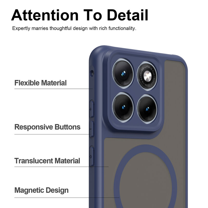 Husa Motorola Edge 70 Fusion Techsuit HaloFrost II MagSafe, bleumarin