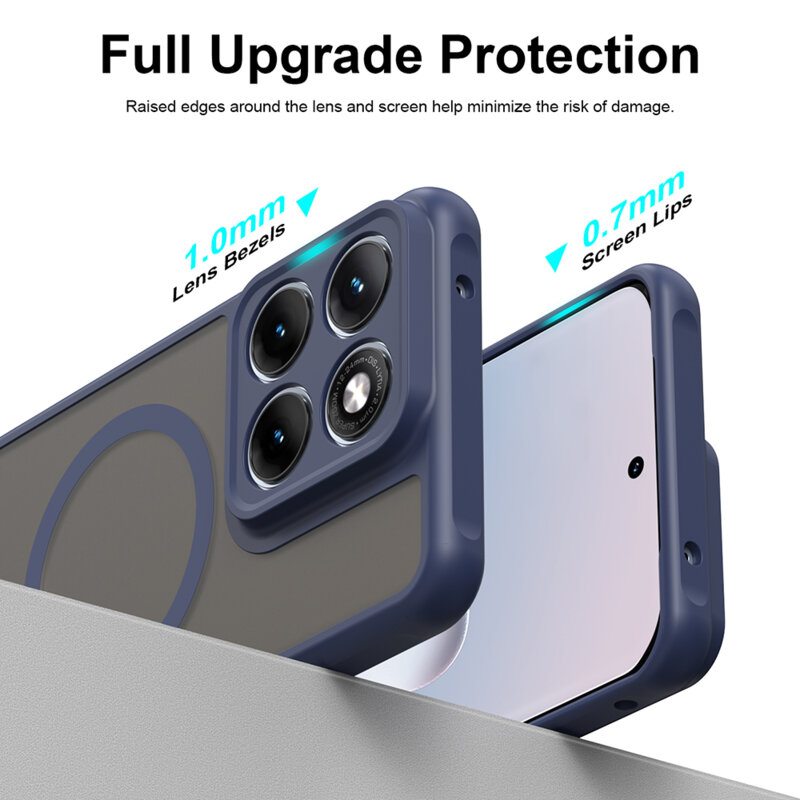 Husa Motorola Edge 70 Fusion Techsuit HaloFrost II MagSafe, bleumarin