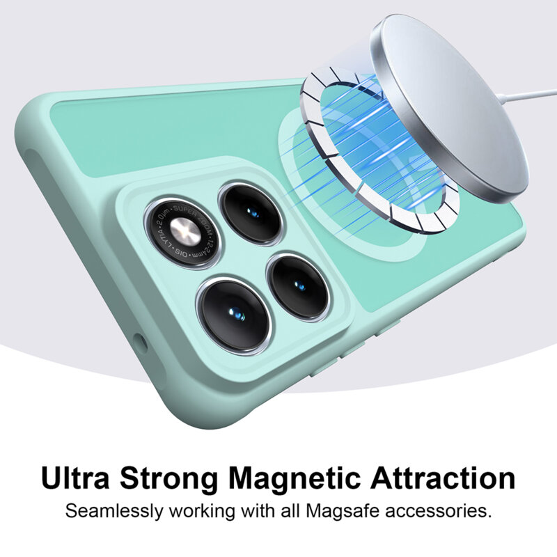 Husa Motorola Edge 70 Fusion Techsuit HaloFrost II MagSafe, verde menta