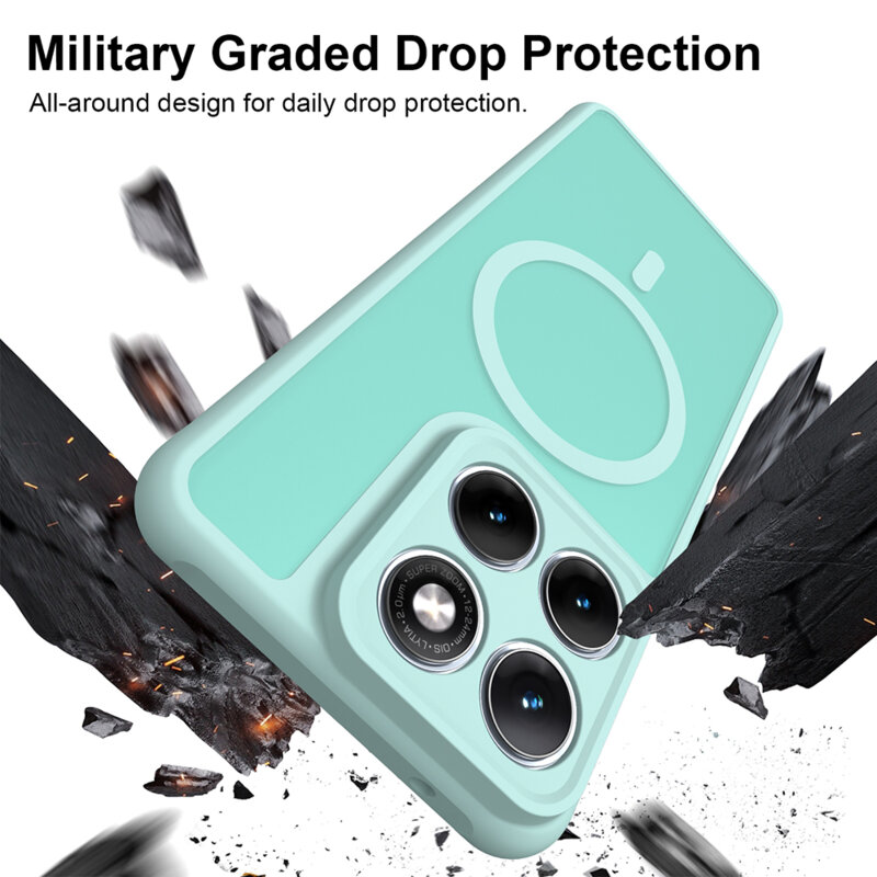 Husa Motorola Edge 70 Fusion Techsuit HaloFrost II MagSafe, verde menta